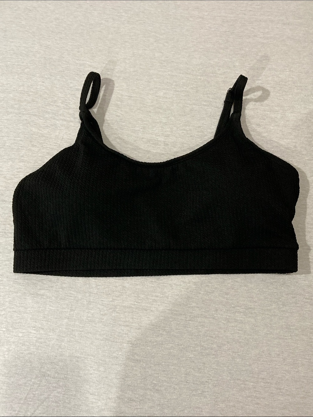 Black Ribbed Bikini Top with pads sz XXL